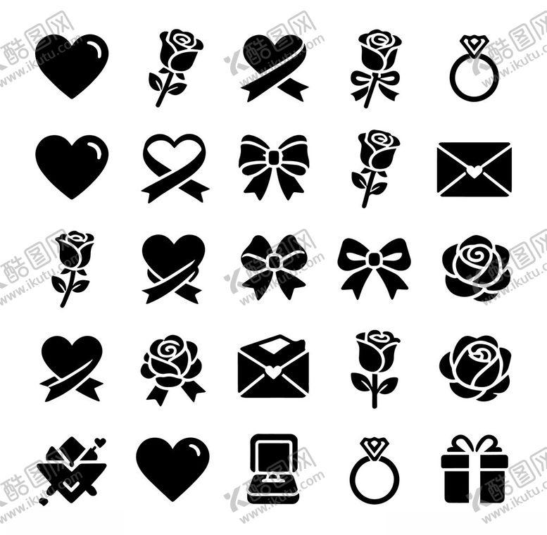 编号：57738704010247562478【酷图网】源文件下载-浪漫爱情相关图标集合