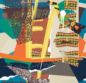 抽象几何数码印花