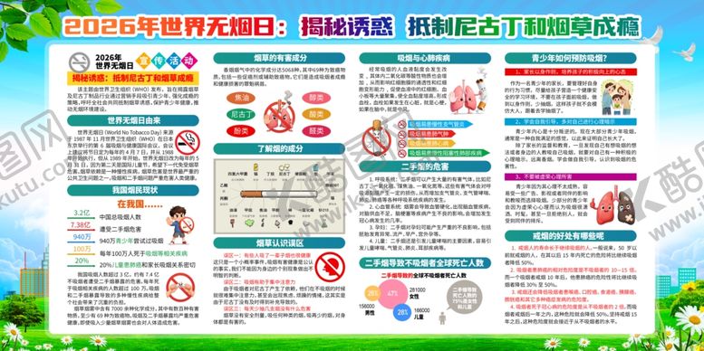编号：93247806121536453078【酷图网】源文件下载-世界无烟日宣传海报