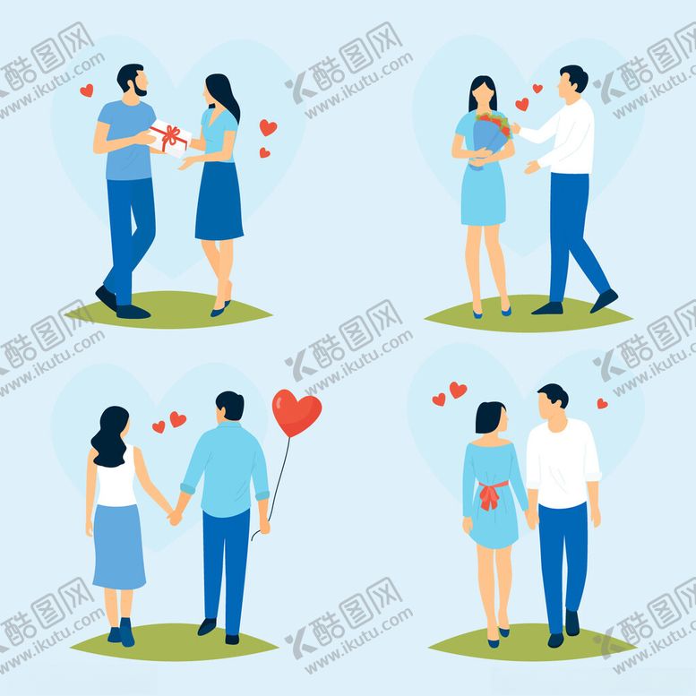 编号：83309205010646129097【酷图网】源文件下载-情侣插画