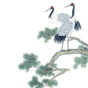 水墨中国风迎客松