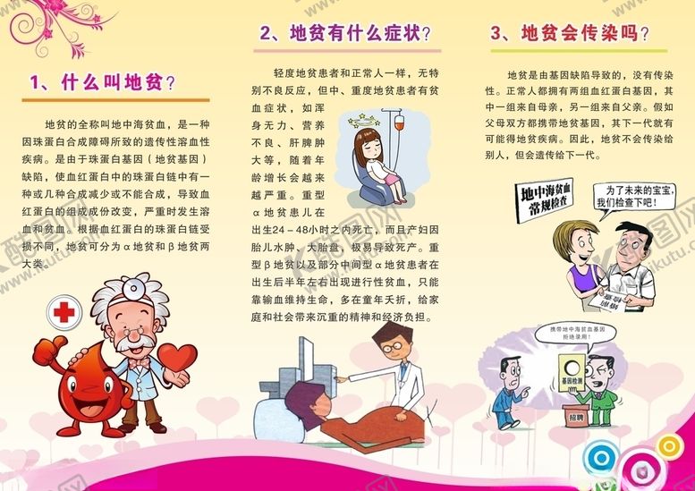 编号：91250909220230422675【酷图网】源文件下载-地中海贫血三折页地贫血