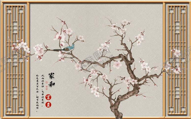 编号：90964606271133346312【酷图网】源文件下载-中式背景墙