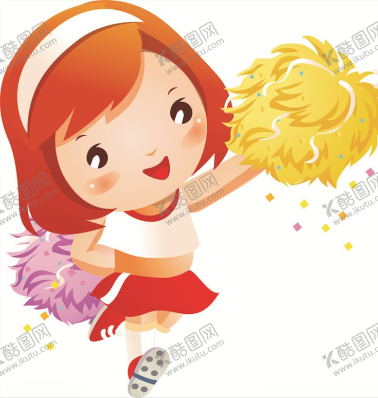 编号：10437110282214028680【酷图网】源文件下载-卡通啦啦队的小女孩