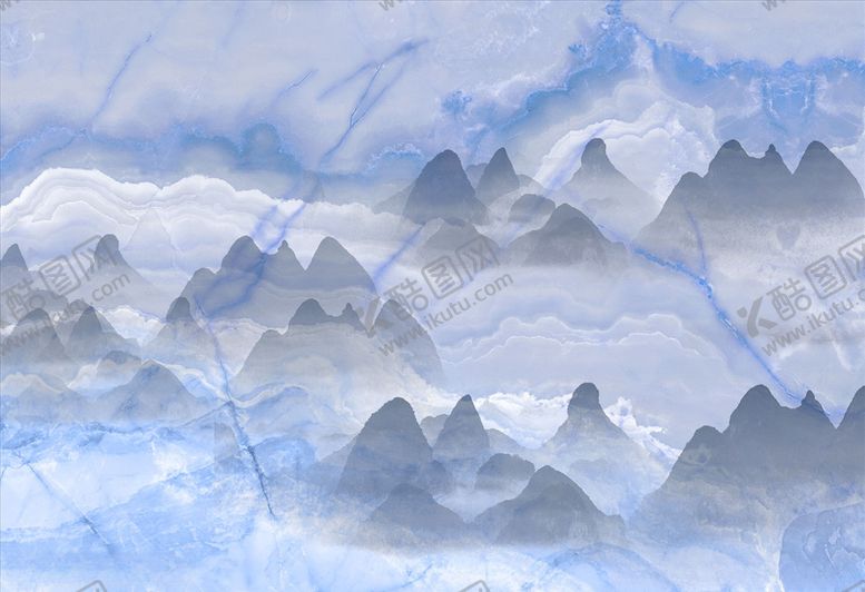 编号：13770304170802263030【酷图网】源文件下载-水墨山水大理石纹背景墙