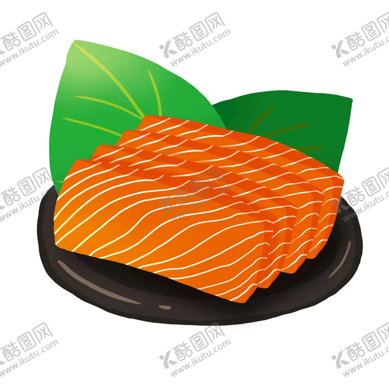 编号：65981009160709356059【酷图网】源文件下载-卡通三文鱼美食插图手绘食物