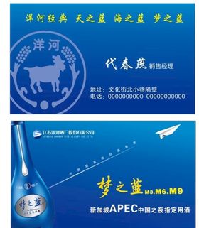 洋河经典白酒名片