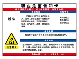 职业危险告知卡粉尘