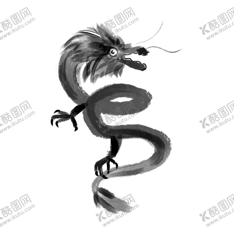 编号：58057411012023512981【酷图网】源文件下载-水墨龙