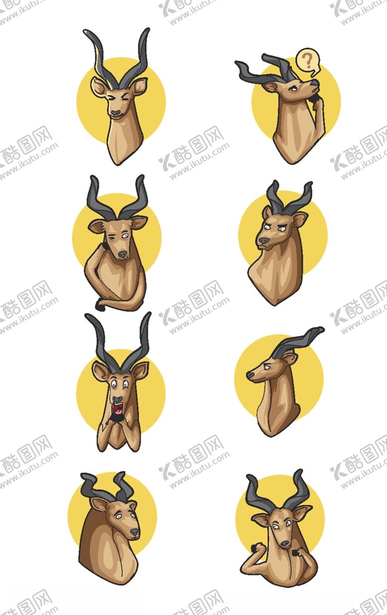 编号：40998009220155314961【酷图网】源文件下载-卡通插画风小鹿元素