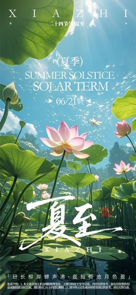 夏至节气海报荷花二十四天