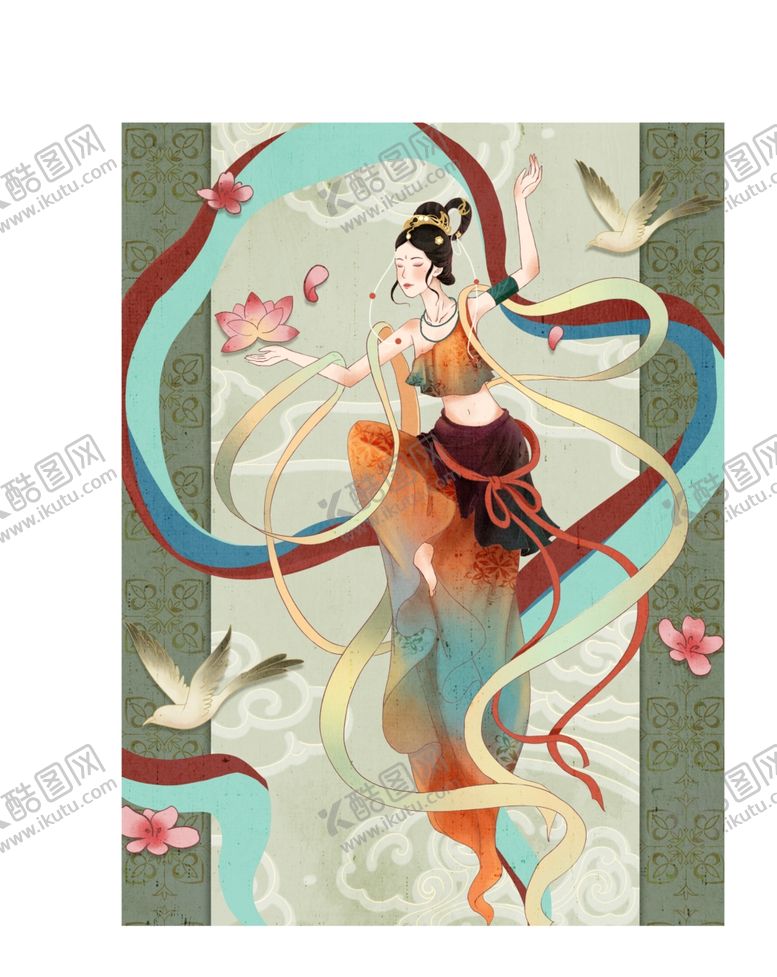 编号：86180509221042426296【酷图网】源文件下载-敦煌飞天图