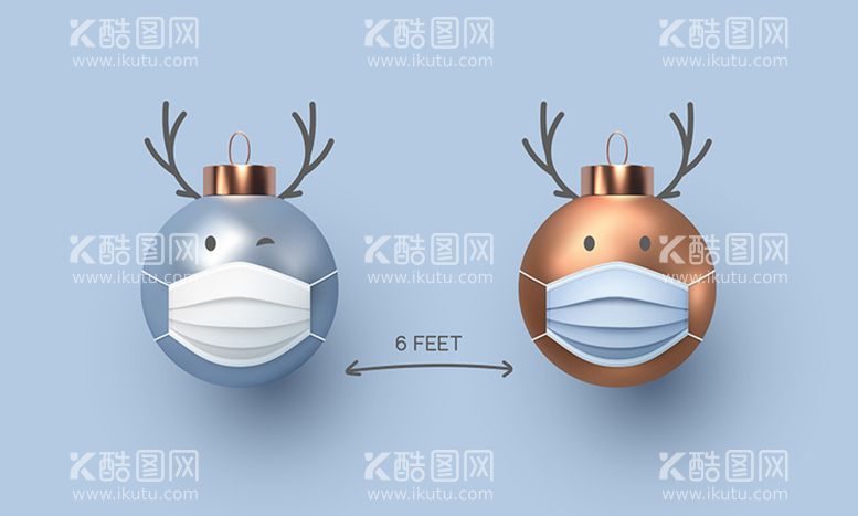 编号：63487010080634019051【酷图网】源文件下载-戴口罩的小鹿矢量