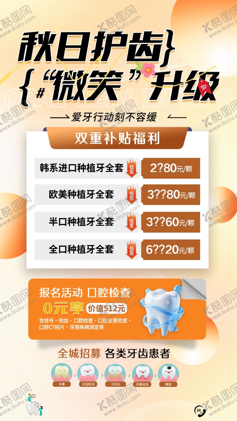 编号：12186111020117439185【酷图网】源文件下载-牙科海报