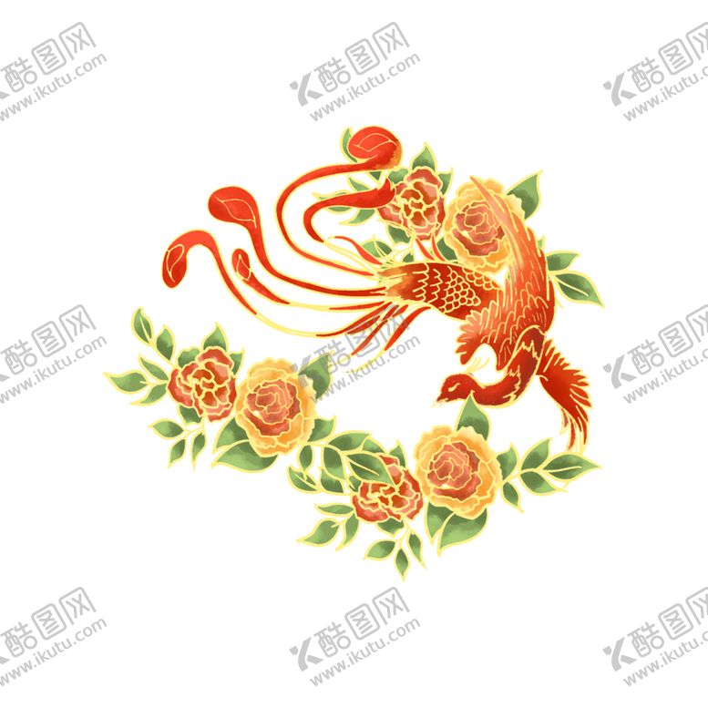 编号：33364410080634508778【酷图网】源文件下载-国潮凤凰插画