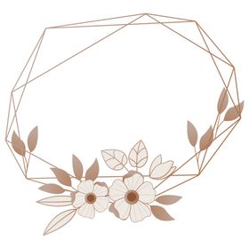 金色边框植物花环