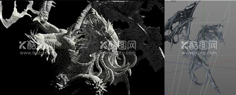 编号：73432011250957148482【酷图网】源文件下载-C4D模型雕刻怪兽异形