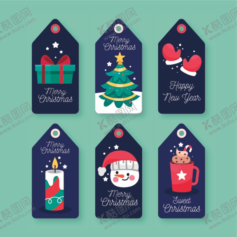 编号：32565910110212285348【酷图网】源文件下载-圣诞标签系列平面设计