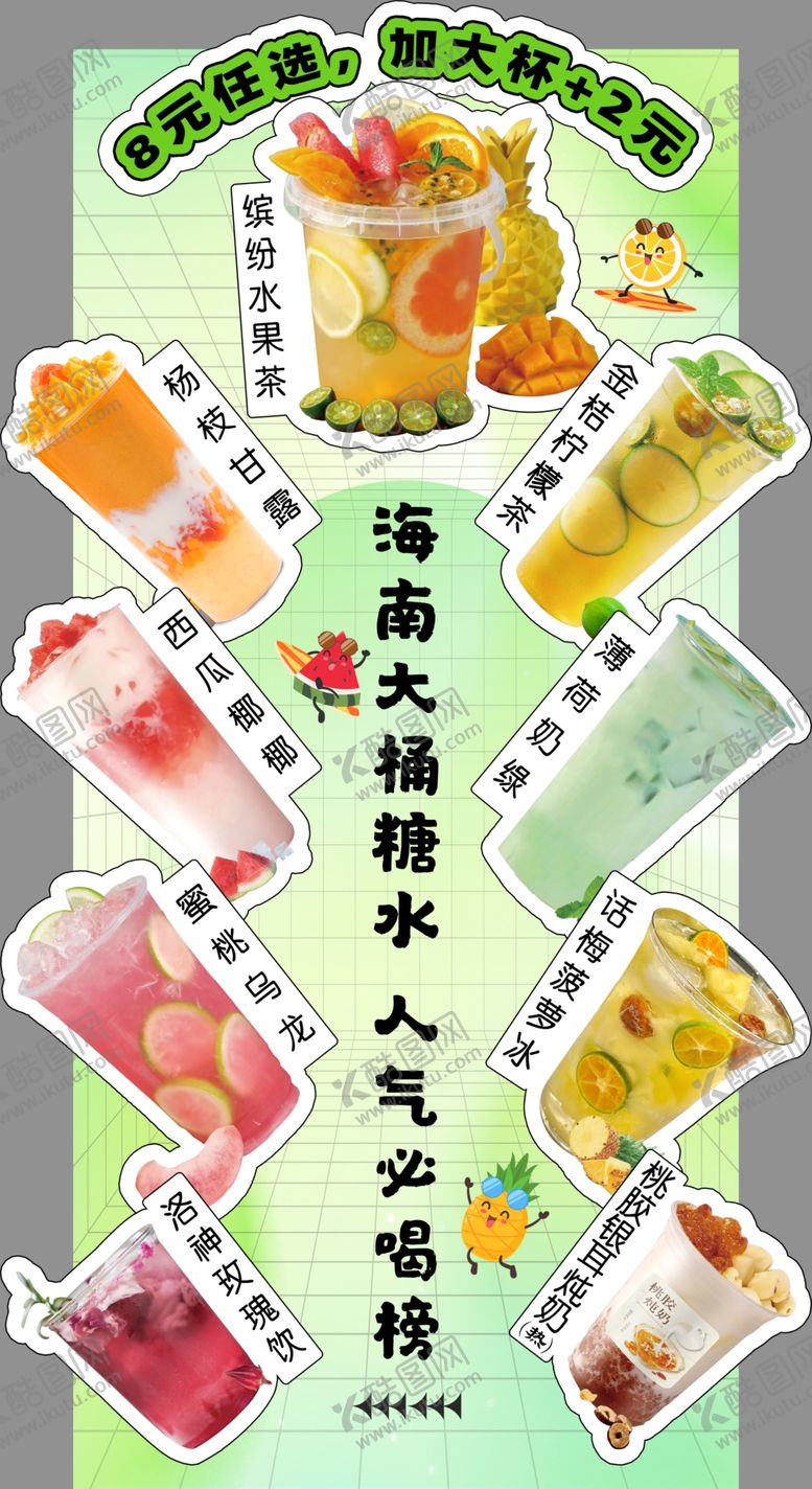 编号：84201306292050303033【酷图网】源文件下载-缤纷美味水果冰饮展示