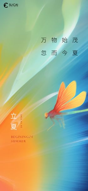 立夏海报炫彩创意天