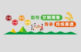 食堂文化墙粮节约明