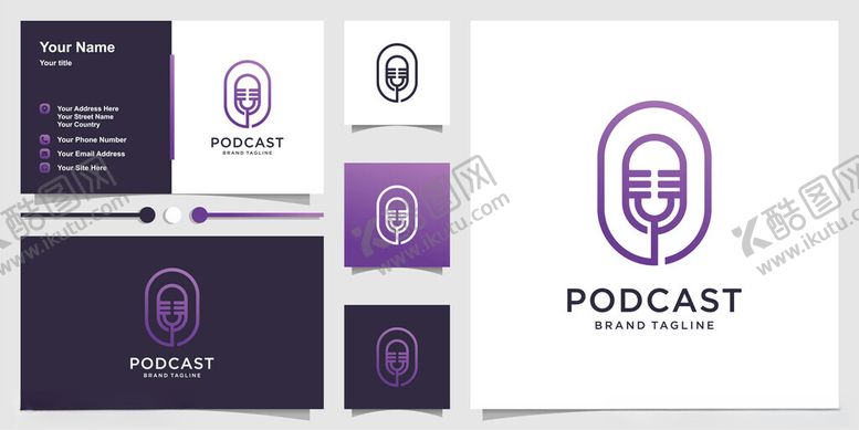 编号：92749511200304354088【酷图网】源文件下载-播客品牌视觉设计套装