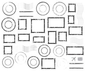 复古风邮戳矢量元素