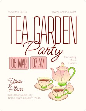 茶花园派对活动海报