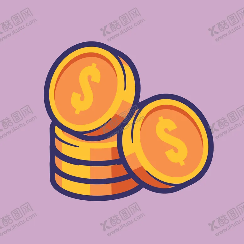 编号：33999402051026413859【酷图网】源文件下载-矢量卡通金币
