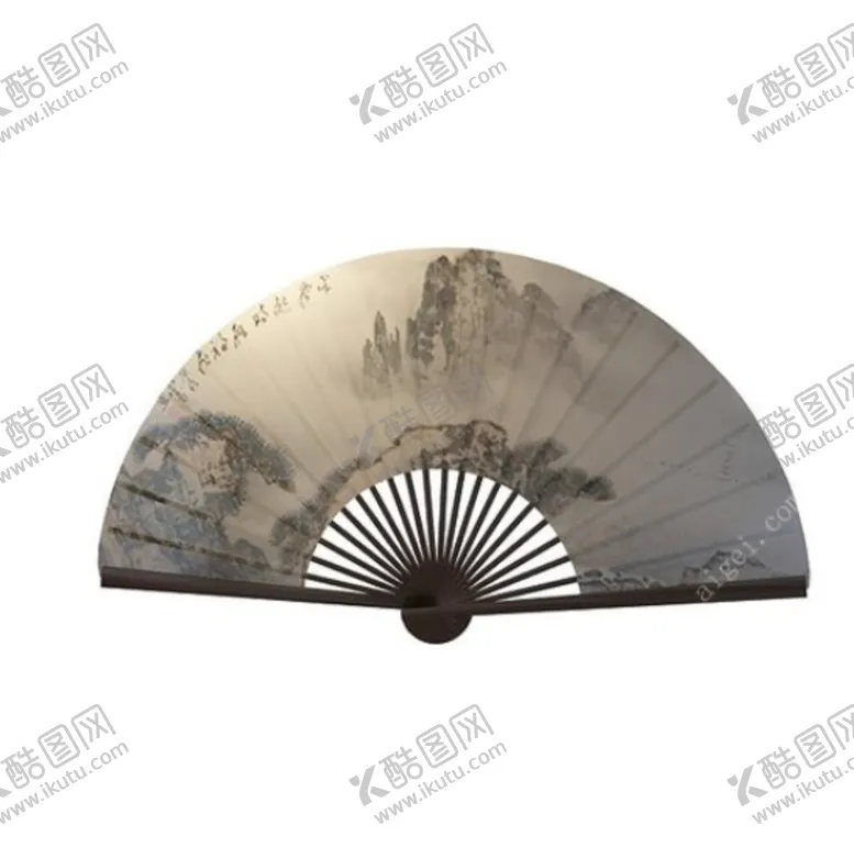 编号：23981601231746483813【酷图网】源文件下载-3dMAX模型扇子