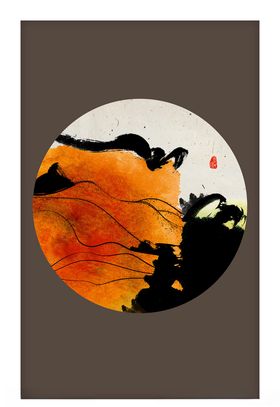 手绘松树素材中国风插画中国风装饰画