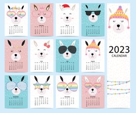 2023日历挂企业挂兔年台