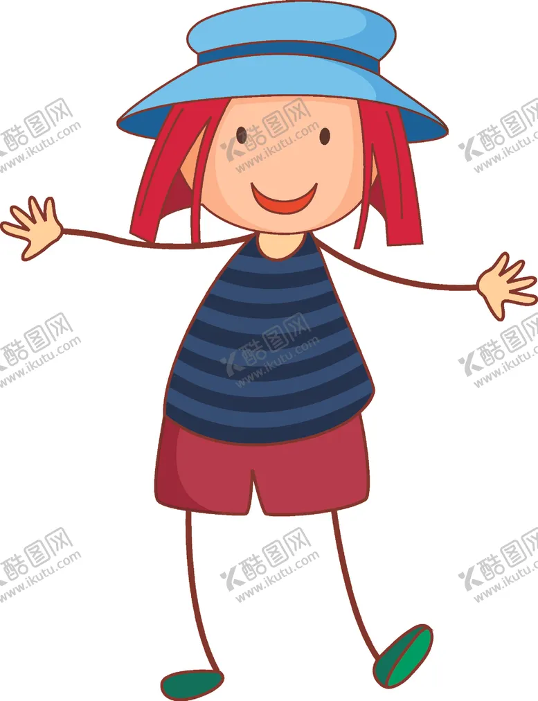 编号：45754803132218289817【酷图网】源文件下载-矢量手绘女孩