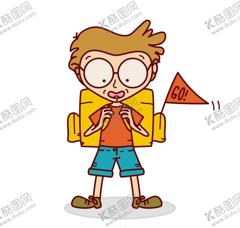编号：97532610021236029071【酷图网】源文件下载-背包客男孩矢量