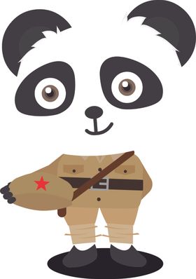 AI熊猫卡通矢量背景卡通元素