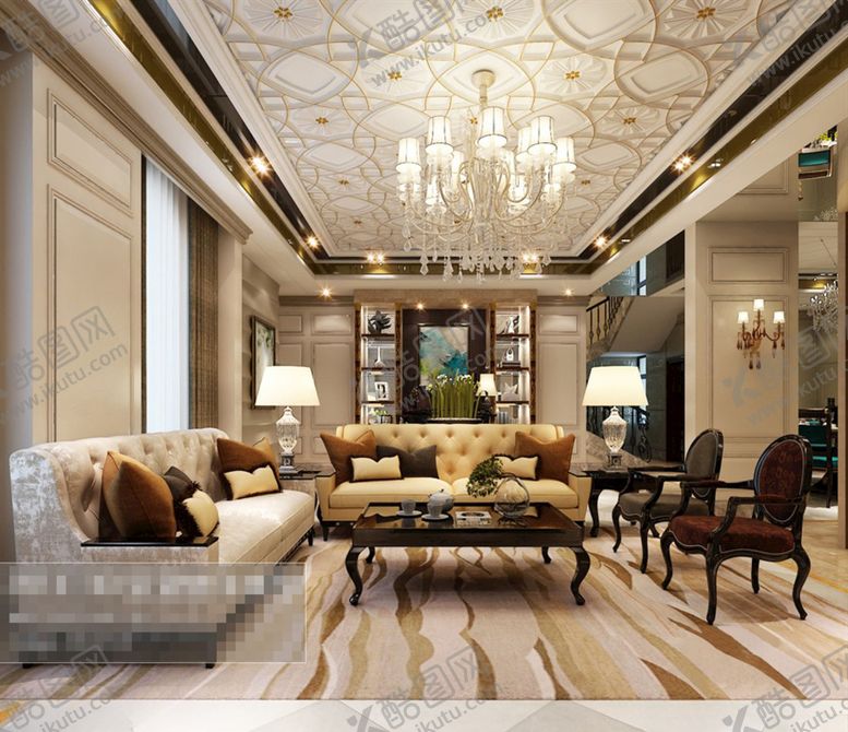 编号：19162009131335542718【酷图网】源文件下载-客厅效果图