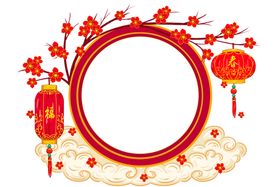 古风中国风边框装饰祥云云朵灯笼