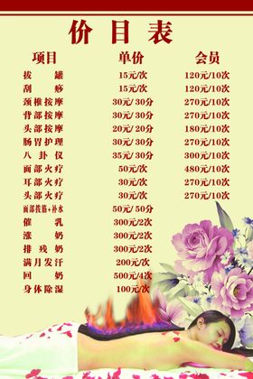 价目表