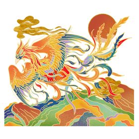 国潮凤凰插画