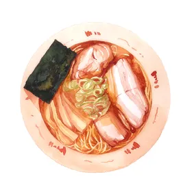 手绘面条美食美味小吃地方名吃意大利