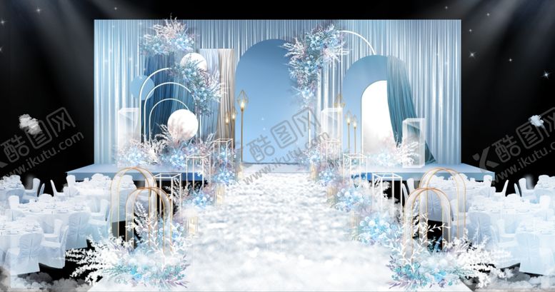 编号：60960610302126276391【酷图网】源文件下载-蓝色婚礼浪漫背景设计大图