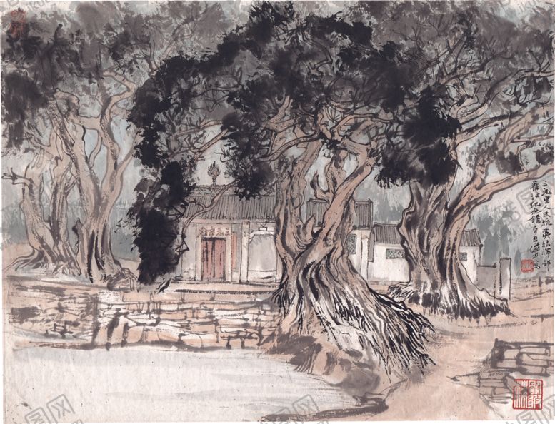 编号：27892606241815071631【酷图网】源文件下载-水墨山水国画风景