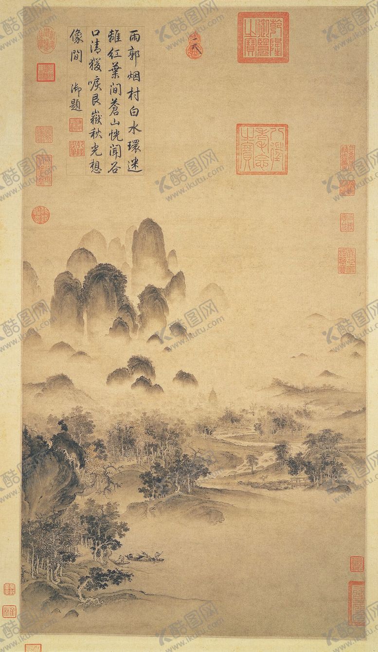 编号：42560810080336443894【酷图网】源文件下载-溪山秋色图轴