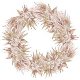 夏日水彩绘画花朵花圈