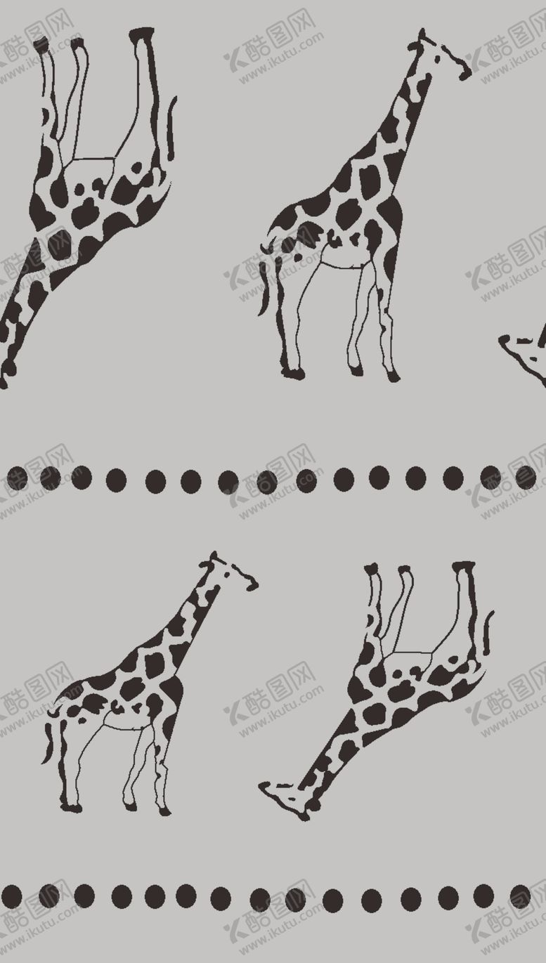 编号：27574209150946363174【酷图网】源文件下载-手绘长颈鹿数码印花图片