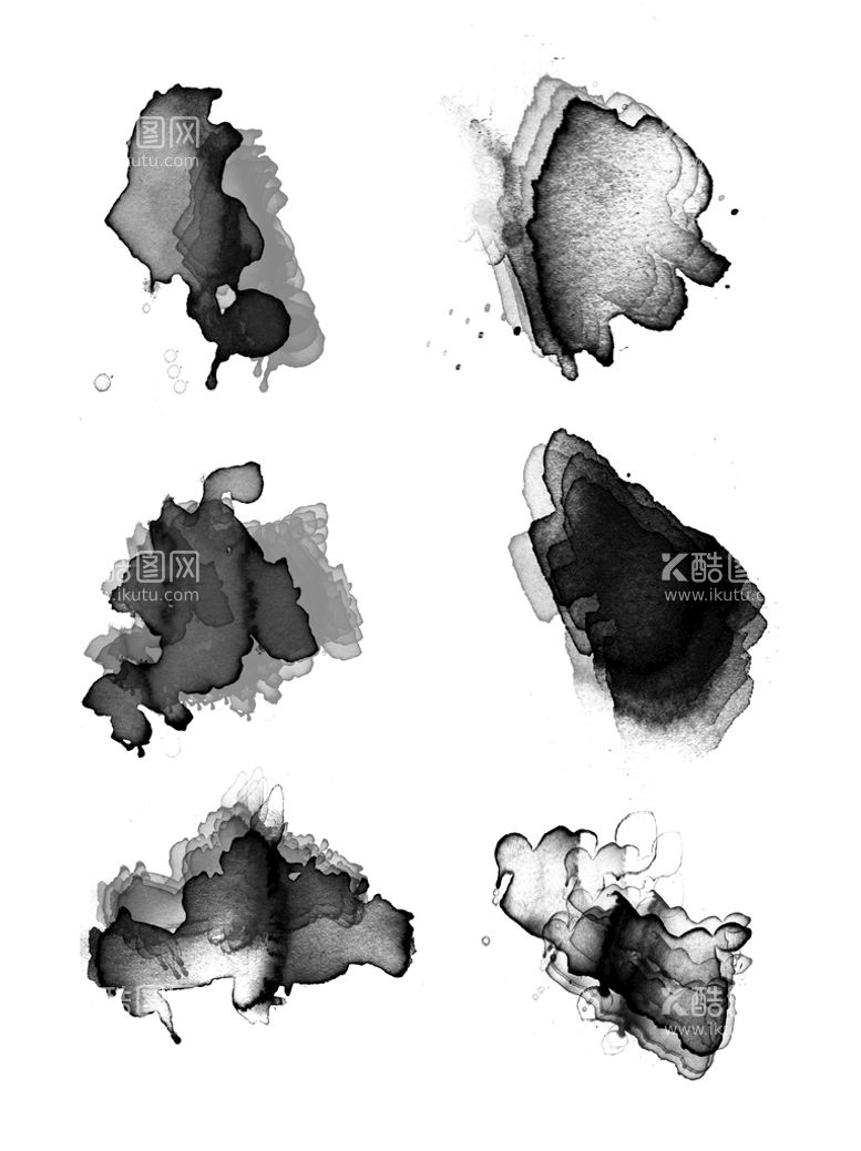 编号：53282111080919566009【酷图网】源文件下载-水墨元素泼墨笔刷墨迹素材