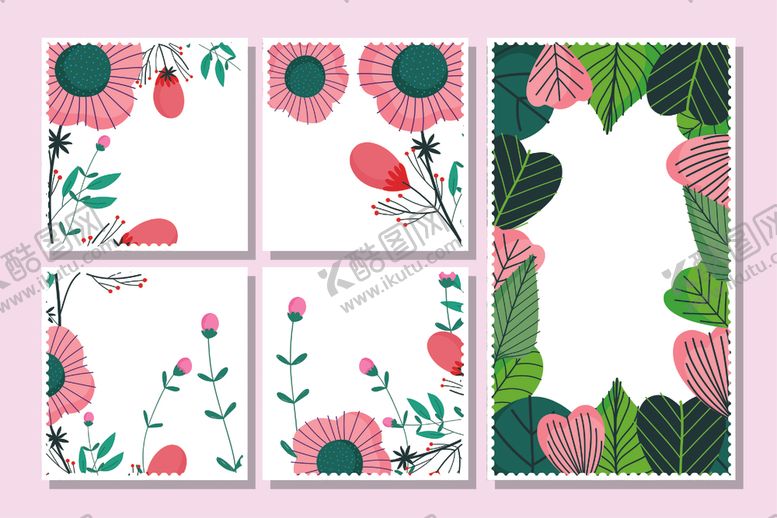 编号：62290609190139383686【酷图网】源文件下载-手绘花卉卡片