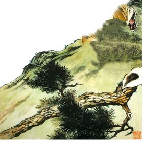 水墨松树