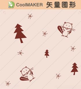 动物剪纸简洁手绘手绘画