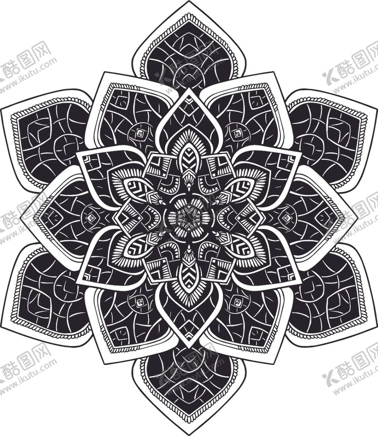 编号：28603609232001391649【酷图网】源文件下载-曼陀罗花纹